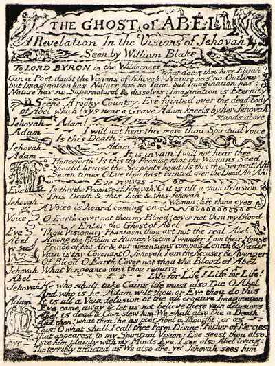 The Ghost of Abel, page 1 by William Blake